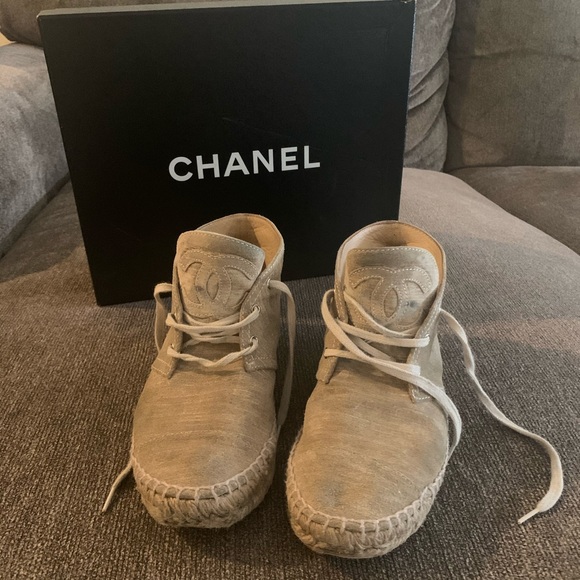 CHANEL Shoes - Chanel Suede Espadrille High-Top Sneakers
